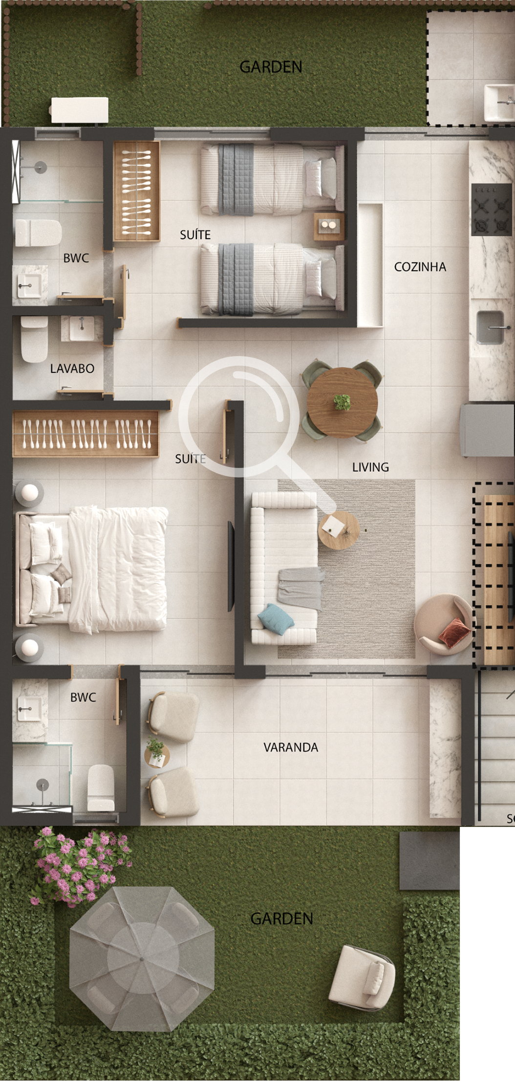 Planta apartamentos térreos